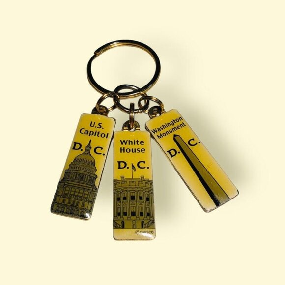 Washington DC Charms Keychain Keyring Vacation Travel - Picture 2 of 2